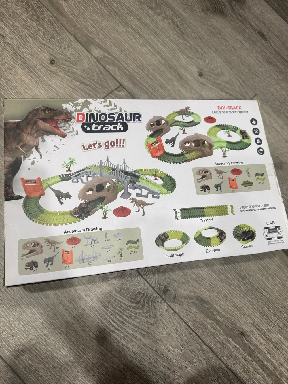 New Dinosaur Track Kids Toy - Green Dino Car Track Set